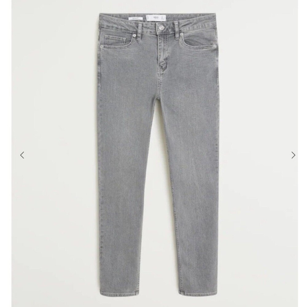 MNG Mango Sculpt Jeans Womens 8 Gray Light Washed Slim Fit Cropped Casual Ladies